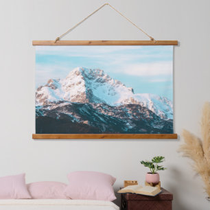 Snowy mountain hanging tapestry