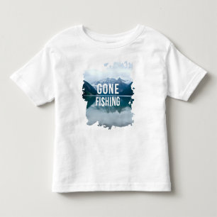 Snowy Mountain Lake Gone Fishing Toddler T-Shirt