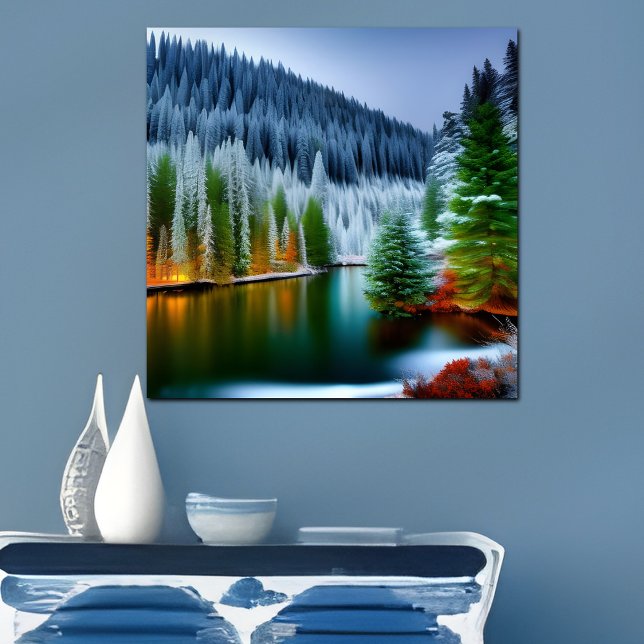 Snowy Mountain Lake Landscape Poster (Creator Uploaded)