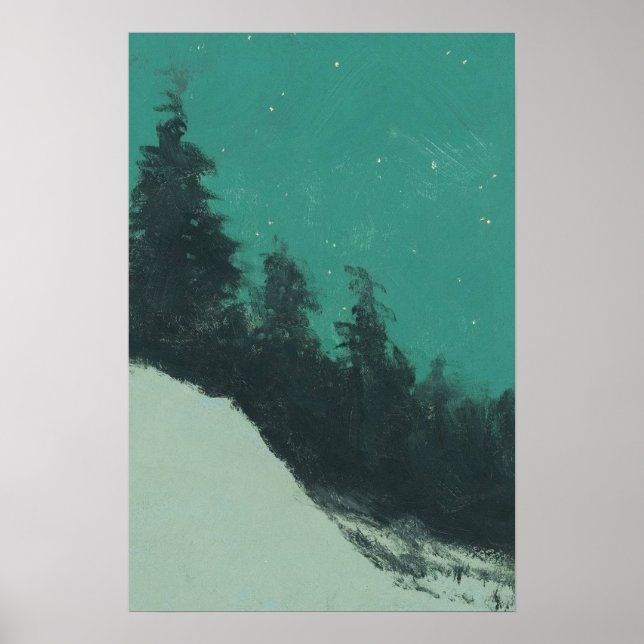 Snowy Mountain Landscape Painting Poster (Front)