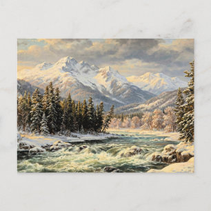 Snowy Mountain Landscape Postcard