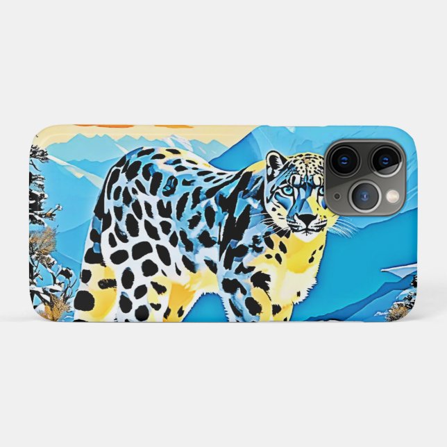 Snowy Mountain Leopard Stance Design Case-Mate iPhone Case (Back (Horizontal))