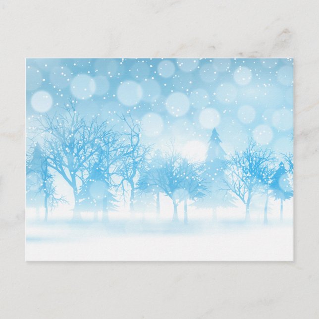 Snowy Mountain Light Blue Winter Landscape Postcard (Front)