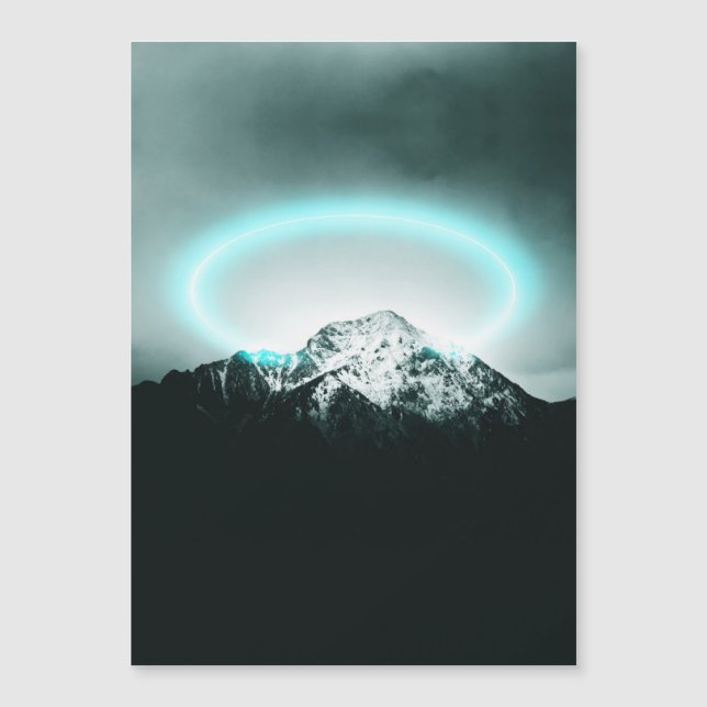 Snowy mountain mysterious blue neon light (Front)
