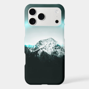 Snowy mountain mysterious blue neon light