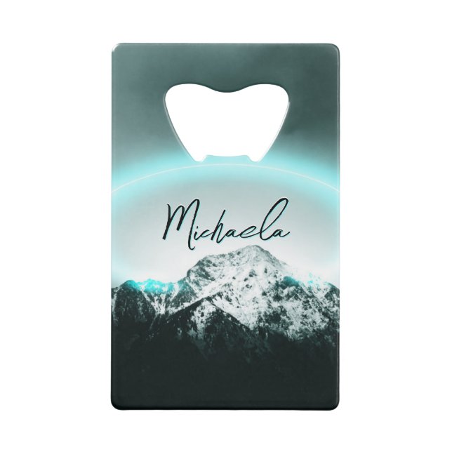 Snowy mountain mysterious blue neon light monogram (Front)