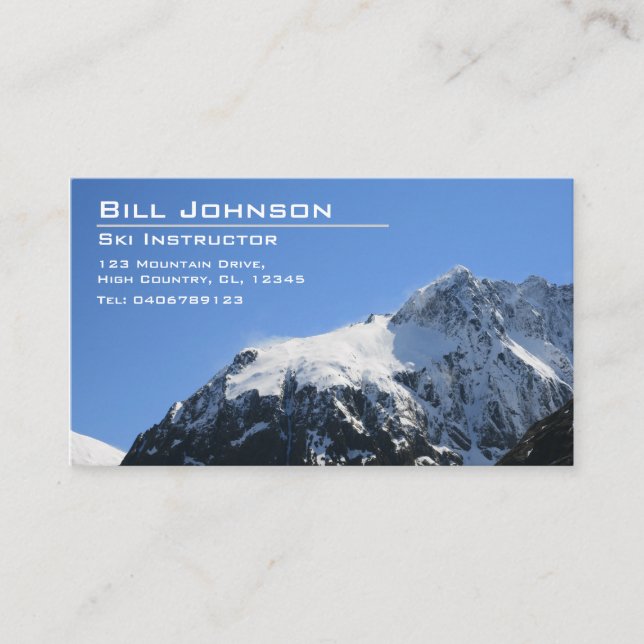 Snowy Mountain Photograph - Business Card (Front)
