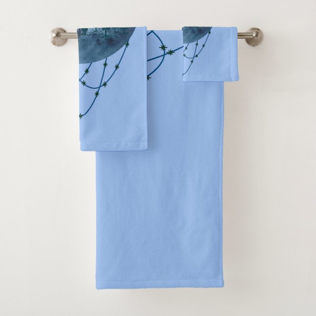 Snowy Mountain Pine Tree Nature Adventure Outdoor Bath Towel Set (Insitu)