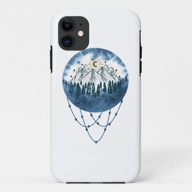 Snowy Mountain Pine Tree Nature Adventure Outdoor Case-Mate iPhone Case (Back)