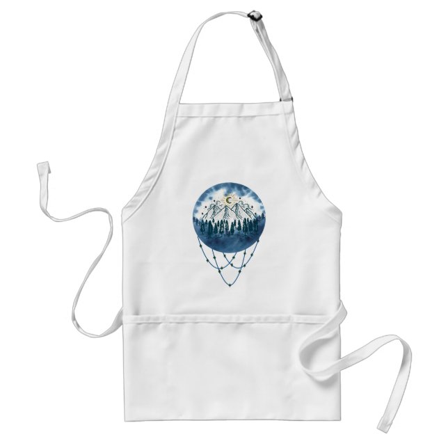 Snowy Mountain Pine Tree Nature Adventure Outdoor Standard Apron (Front)