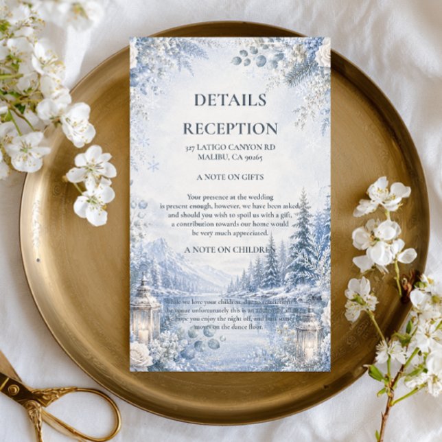 Snowy Mountain Reflections In Winter Enclosure Card (Creator Uploaded)