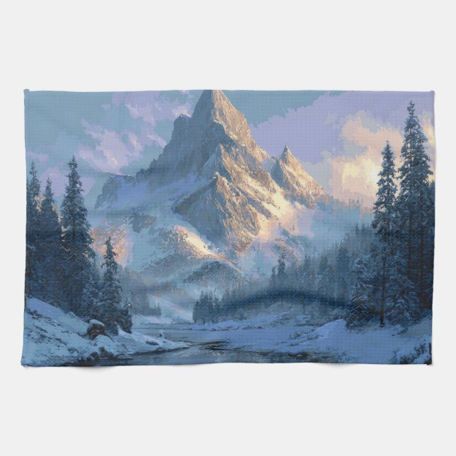 Snowy Mountain Tea Towel (Horizontal)