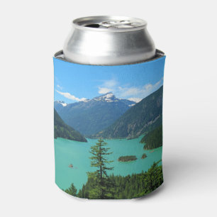 Snowy Mountain Turquoise Lake in Washington Can Cooler