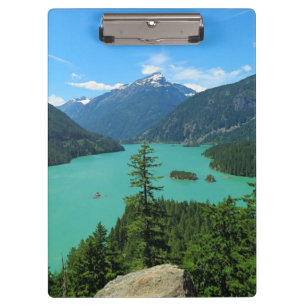 Snowy Mountain Turquoise Lake in Washington Clipboard
