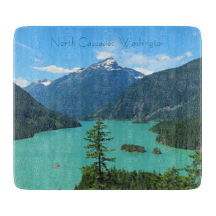 Snowy Mountain Turquoise Lake in Washington Cutting Board