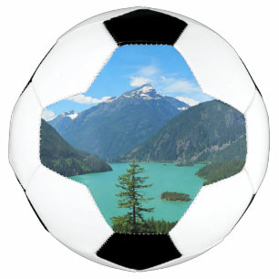Snowy Mountain Turquoise Lake in Washington Football