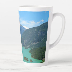 Snowy Mountain Turquoise Lake in Washington Latte Mug