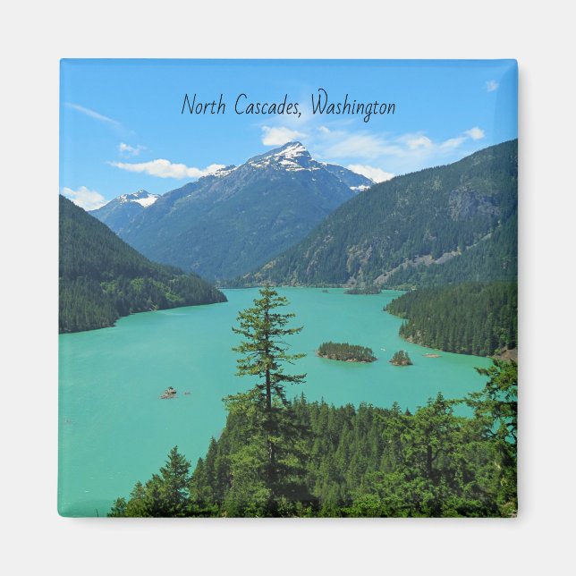 Snowy Mountain Turquoise Lake in Washington Magnet (Front)