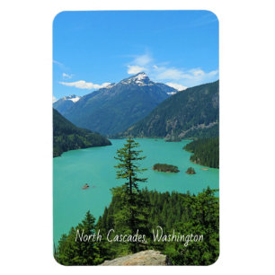 Snowy Mountain Turquoise Lake in Washington Magnet