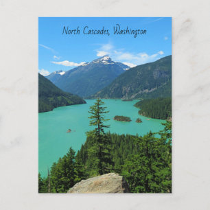 Snowy Mountain Turquoise Lake in Washington Postcard