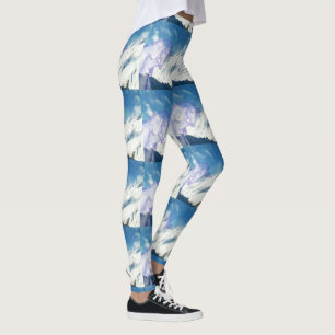 Snowy Mountain Unicorn Winter Flow Leggings