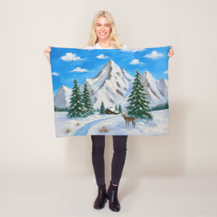 Snowy Mountain Valley Blanket