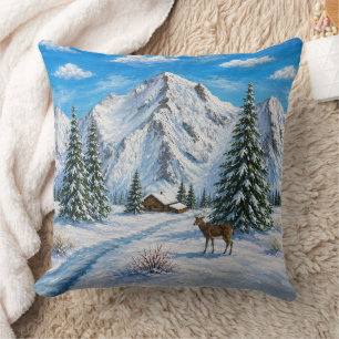 Snowy Mountain Valley Cushion