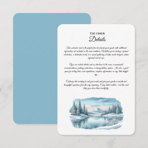 Snowy Mountain Winter Lake Wedding Enclosure Card
