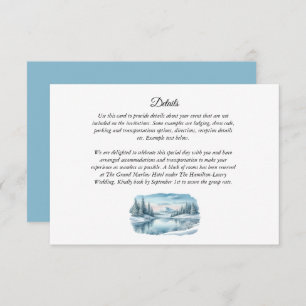 Snowy Mountain Winter Lake Wedding Enclosure Card