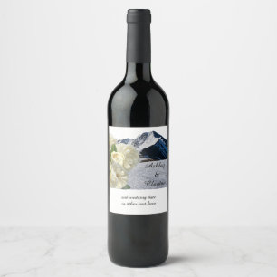 Snowy Mountains and Flowers Wine Label