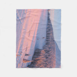 Snowy Mountains Fleece Blanket