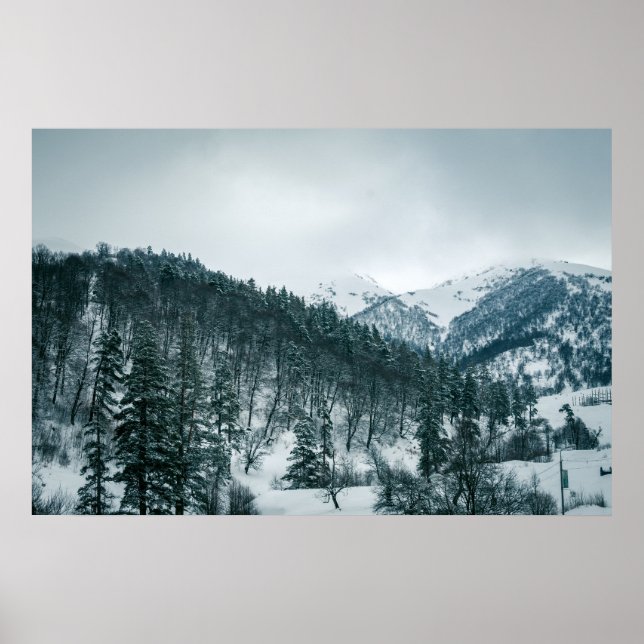Snowy mountains in Georgia Poster (Front)