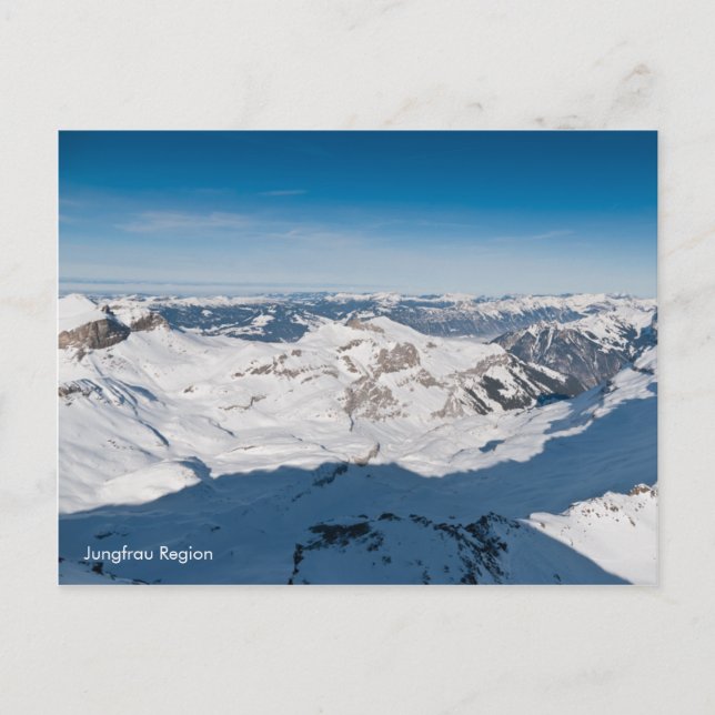 Snowy mountains landscape postcard. Switzerland Postcard (Front)