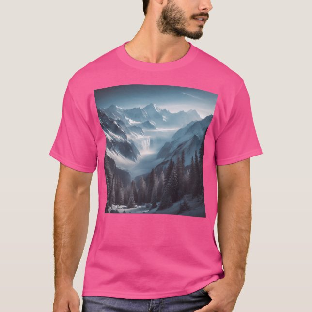 Snowy Mountains Long T-Shirt (Front)