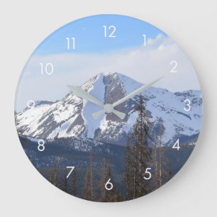 Snowy Mountains Photography Home Decor Clock