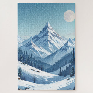 Snowy Mountains Winter Jigsaw Puzzle