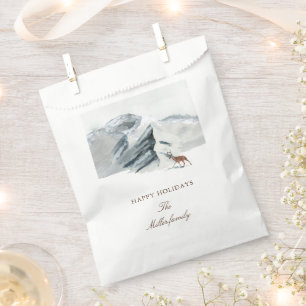 Snowy Mountains Woodland Elegant Holiday Favour Bags
