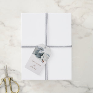 Snowy Mountains Woodland Holiday Favour Tags