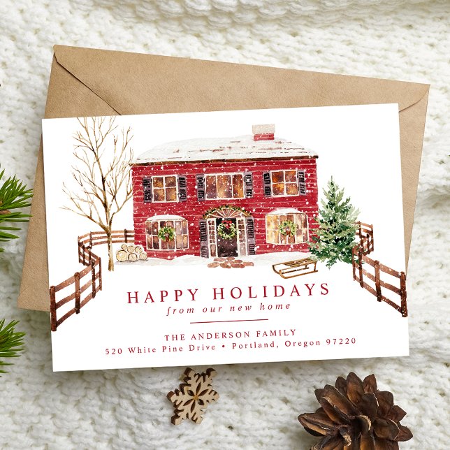 Snowy New Home for the Holidays Holiday Moving Announcement (Creator Uploaded)