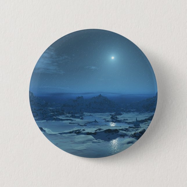Snowy Night 6 Cm Round Badge (Front)