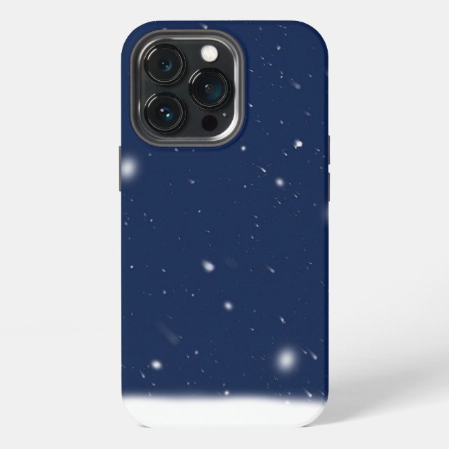 Snowy Night Background iPhone Case (Back)