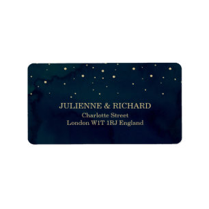 Snowy Night Elegant Winter Wedding Address Labels