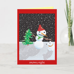 snowy night holiday card