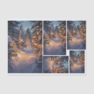 Snowy night in Town Tissue Paper