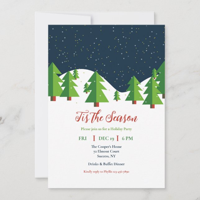 Snowy Night Invitation (Front)