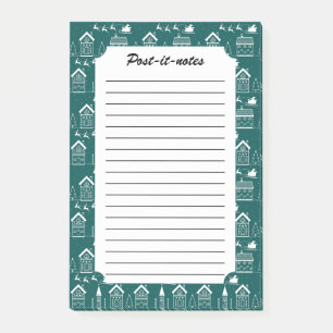 Snowy Nordic Christmas Village Post-it Notes