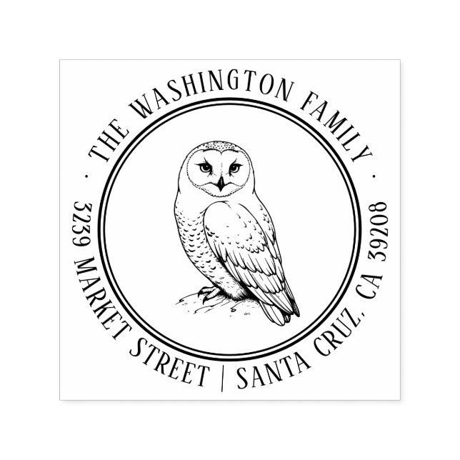 Snowy Owl Address Stamp (Design)