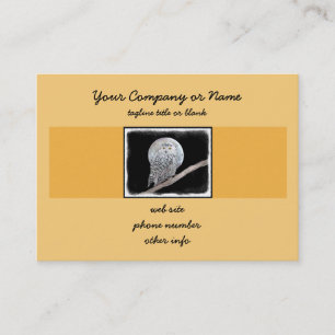 Snowy Owl and Moon Painting - Original Bird Art Business Card