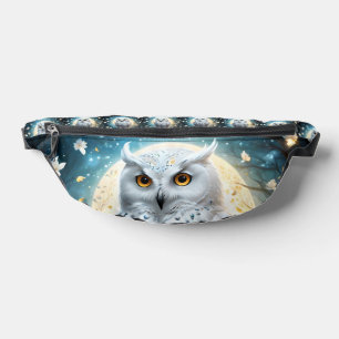 Snowy Owl And Moon With Sparkle, Bum Bags