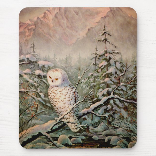 SNOWY OWL by SHARON SHARPE Mouse Mat (Front)